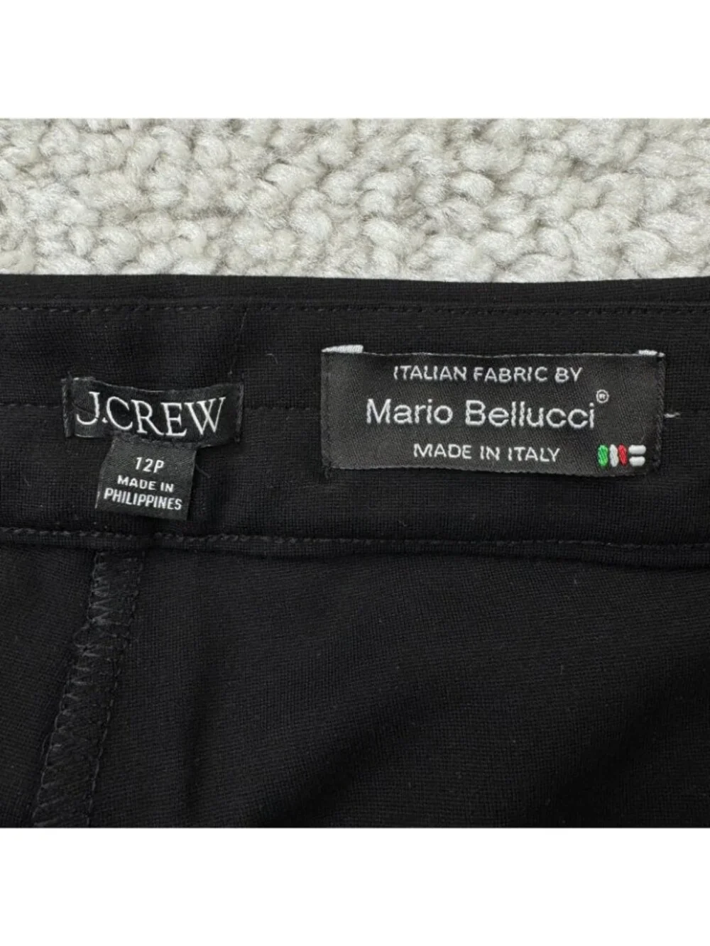 J.Crew Mario Bellucci Demi Boot Trouser Ponte Pant Black Womens 12 Petite